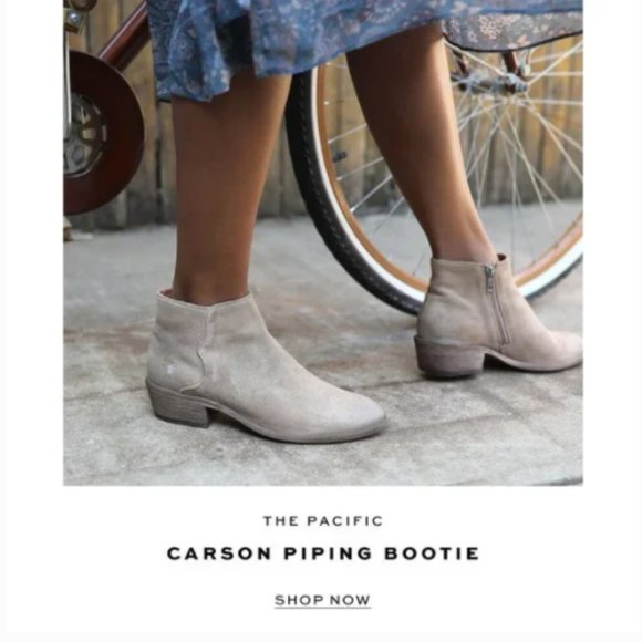 Frye Carson Piping Off-White Retro Chelsea Almond Toe Low Block Heel Ankle Boots - Picture 7 of 16